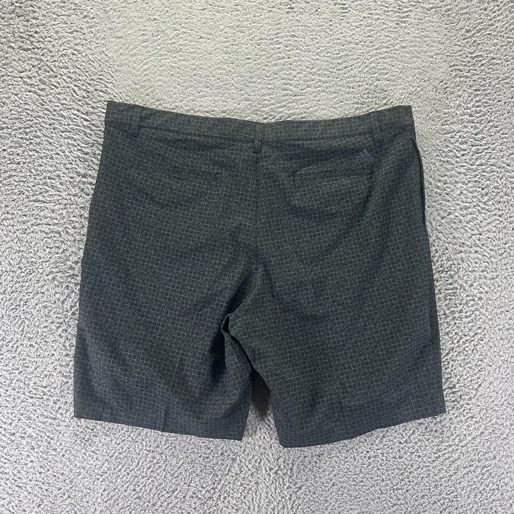 Adidas Shorts Mens 42 Black Geometric Polyester Golf Performance Sports Stretch